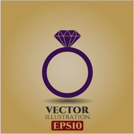 diamond ring icon vector symbol flat eps jpg app web