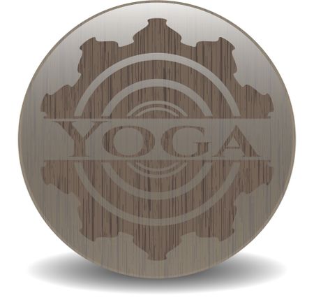 Yoga wood icon or emblem
