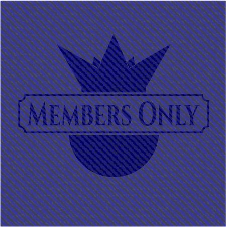 Members Only jean or denim emblem or badge background