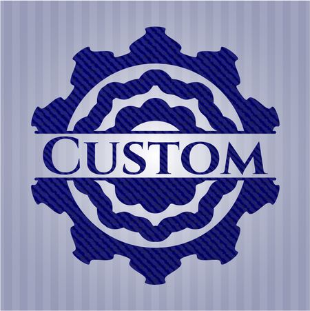 Custom jean or denim emblem or badge background