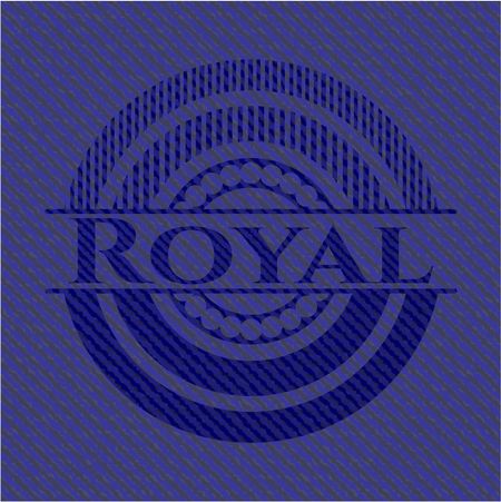 Royal badge with jean texture
