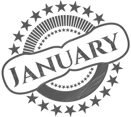 January draw with pencil effect