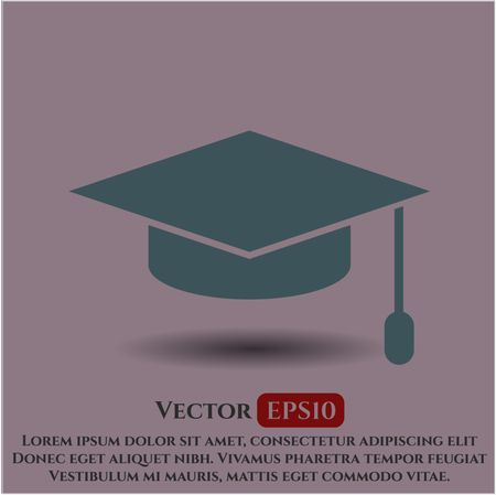 graduation cap icon vector symbol flat eps jpg app