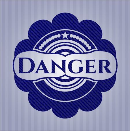 Danger badge with jean texture