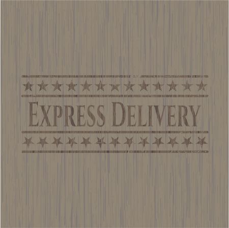 Express Delivery vintage wooden emblem