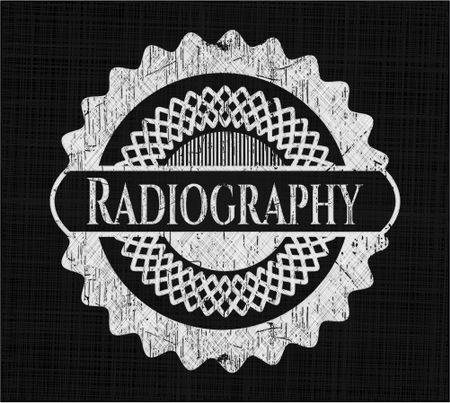 Radiography chalk emblem written on a blackboard