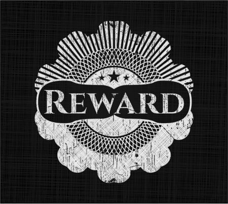 Reward chalk emblem written on a blackboard