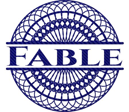 Fable badge with jean texture