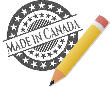 Made in Canada drawn with pencil strokes