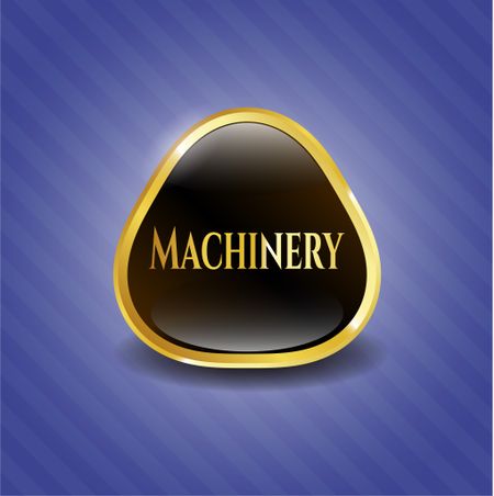 Machinery golden emblem or badge