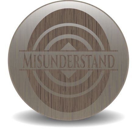Misunderstand retro style wood emblem
