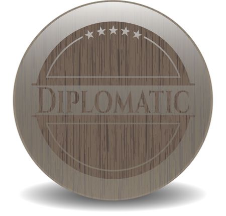 Diplomatic retro style wooden emblem