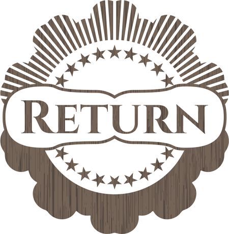 Return retro style wood emblem