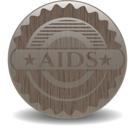 AIDS retro style wood emblem