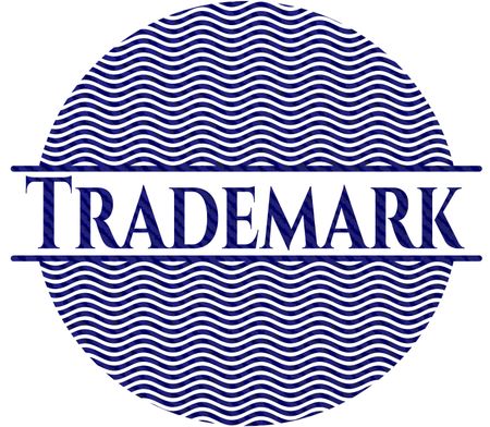 Trademark emblem with denim high quality background