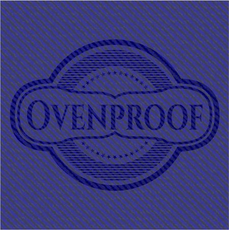 Ovenproof badge with jean texture