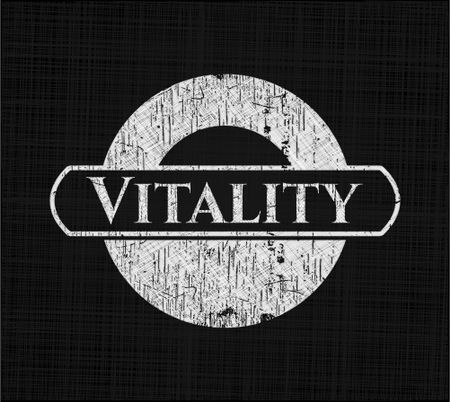 Vitality chalk emblem, retro style, chalk or chalkboard texture