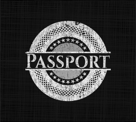 Passport chalk emblem written on a blackboard