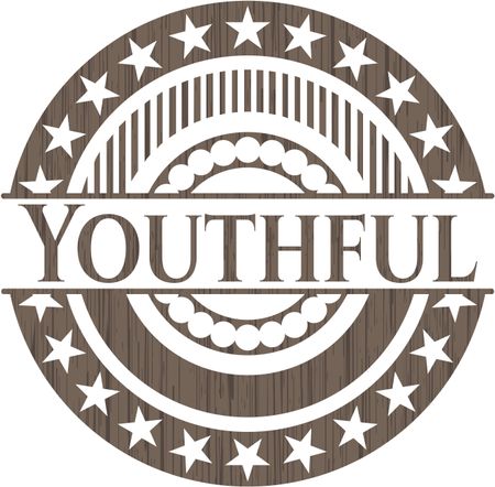 Youthful vintage wood emblem