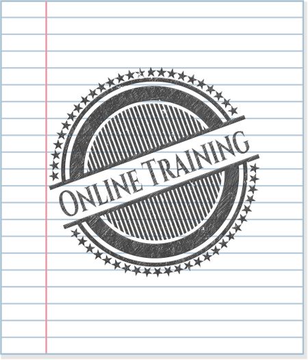 Online Training drawn with pencil strokes