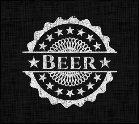 Beer chalk emblem, retro style, chalk or chalkboard texture