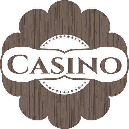 Casino wood icon or emblem