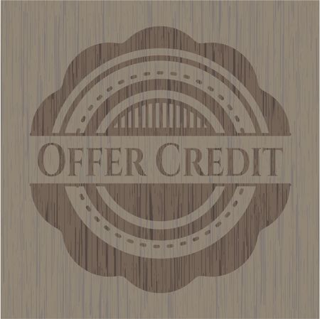Offer Credit retro wooden emblem