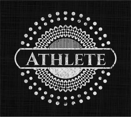 Athlete chalkboard emblem written on a blackboard