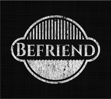 Befriend chalkboard emblem written on a blackboard