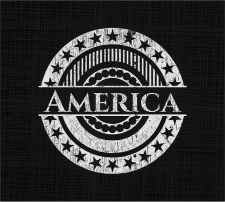 America chalkboard emblem written on a blackboard