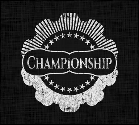 Championship chalkboard emblem written on a blackboard