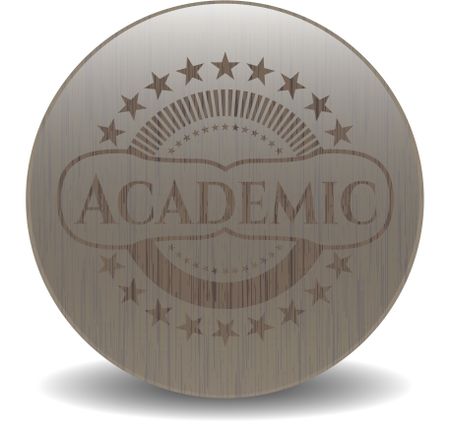 Academic retro wooden emblem