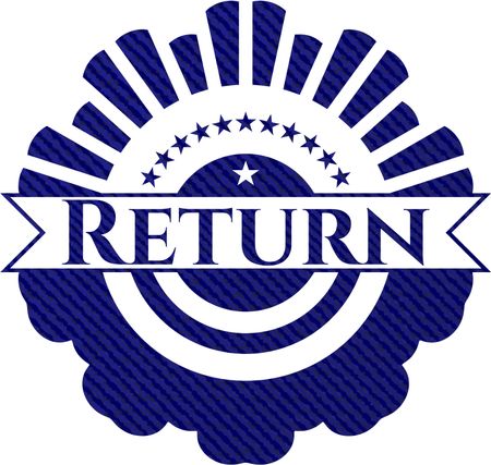 Return emblem with jean background