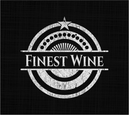 Finest Wine chalkboard emblem on black board