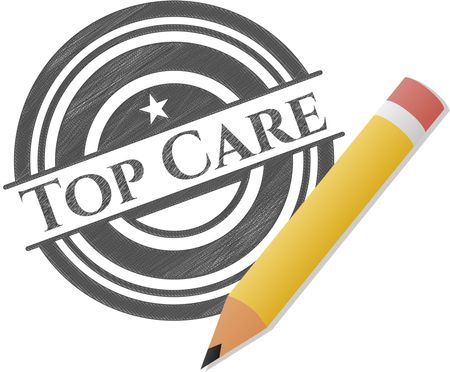 Top Care emblem with pencil effect