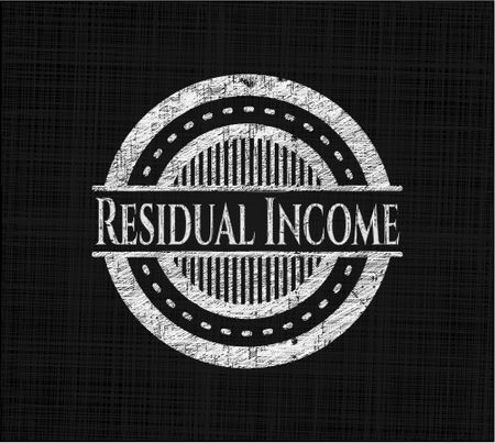Residual Income chalkboard emblem on black board