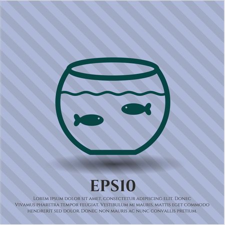 fishbowl with fish icon vector symbol flat eps jpg