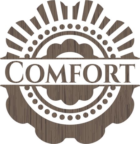 Comfort vintage wooden emblem
