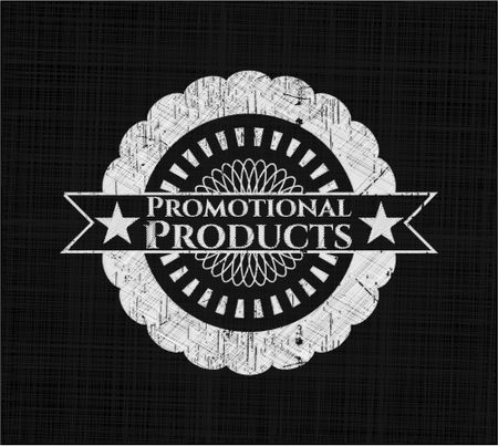 Promotional Products chalk emblem written on a blackboard