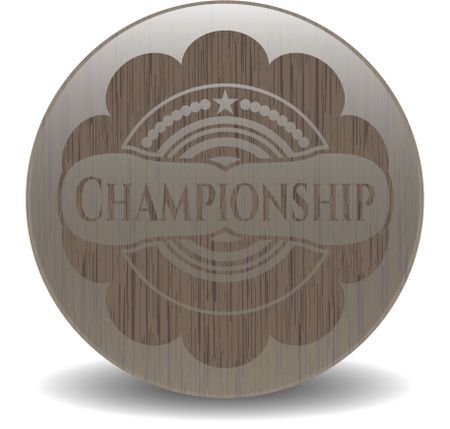 Championship vintage wooden emblem