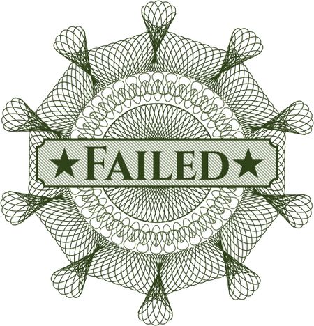 Failed inside a money style rosette