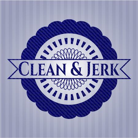 Clean & Jerk emblem with denim high quality background