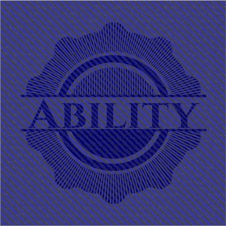 Ability emblem with denim high quality background
