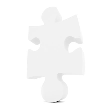 Single puzzle isolated over a white background in 3D illustration