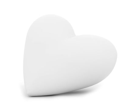 3D heart shape isolated over a white background