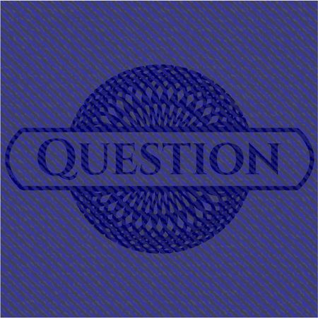 Question denim background