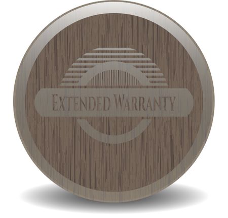 Extended Warranty wooden emblem. Retro