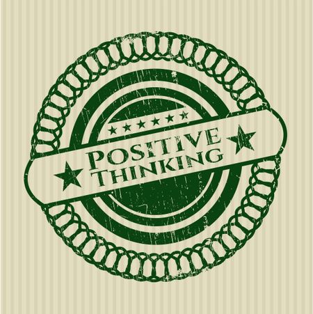 Positive Thinking rubber stamp with grunge texture