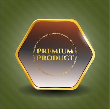 Premium Product golden emblem or badge