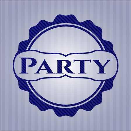 Party emblem with jean texture